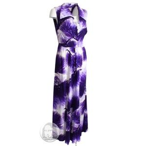 70s Jumpsuit Hilo Hattie Tropical Motif Wide Leg Palazzo Resort Wear Vintage